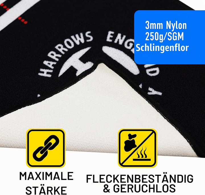Harrows Dartteppich I Dartmatte mit Dart Oche I Dart Teppich für Steeldarts & Softdarts I Turnier Mi