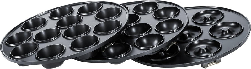 Steba CM 3 Cake-Maker "3 in 1",3 antihaftbeschichtete Platten für Cake-Pops, Muffins und Donuts,Plat