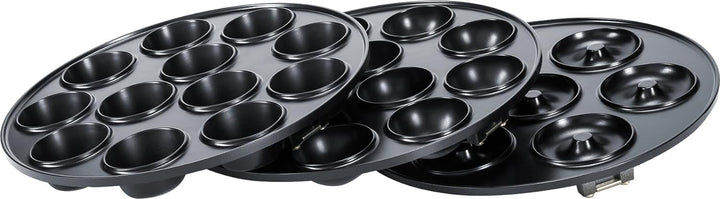 Steba Elektrogeräte 18-33-80 Maker 3 in 1, 3 antihaftbeschichtete Pops, Muffins und Donuts, Platten