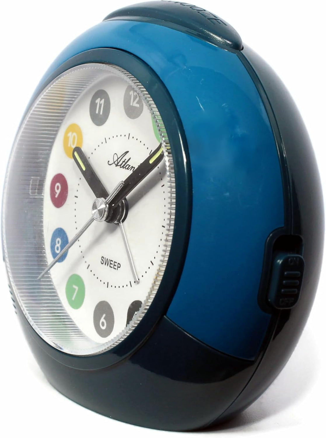 Atlanta Kinderwecker ohne Ticken Leisegang Quarz Licht Snooze - 1526/5 (Blau)