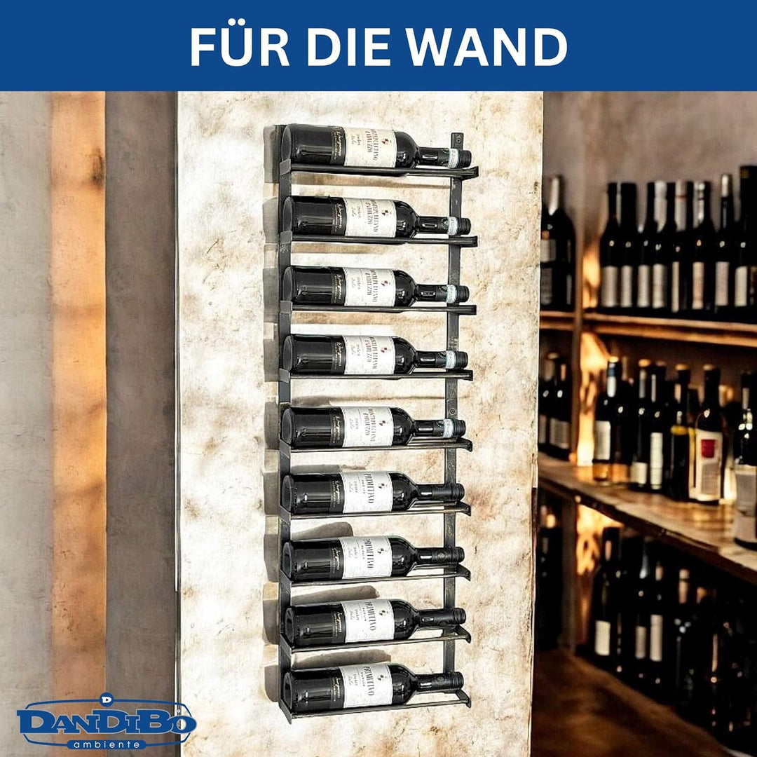 DanDiBo Weinregal Wand Metall Schwarz 240402 Flaschenregal Schmal Wandmontage Wine Rack Weinflaschen