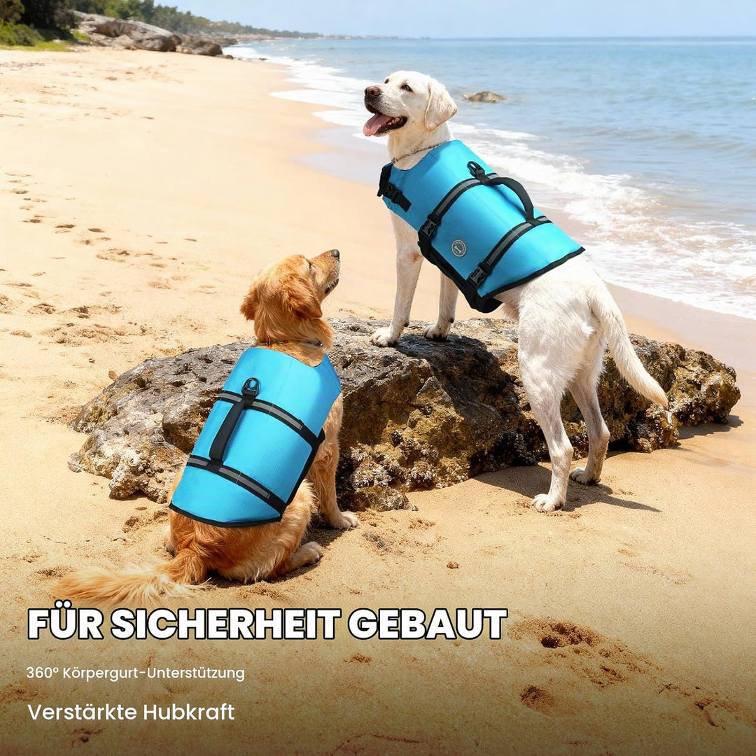 VIVAGLORY Ripstop Hunde Rettungsweste für Kleine Mittel Grosse Hunde Bootfahren, Hund Schwimmweste m