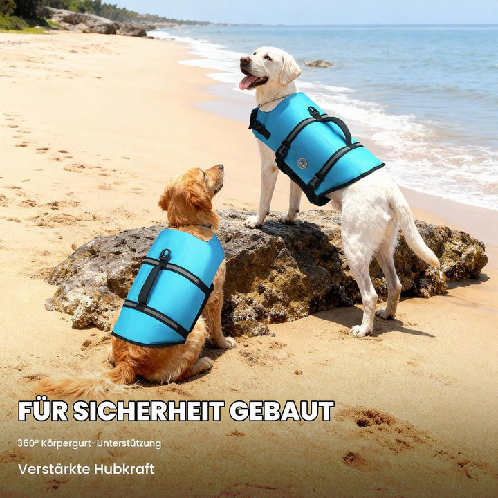 VIVAGLORY Ripstop Hunde Rettungsweste für Kleine Mittel Grosse Hunde Bootfahren, Hund Schwimmweste m