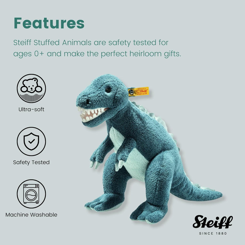 Steiff 067129 Thaisen T-Rex Dino - 35 cm - Kuscheltier - Tuerkis