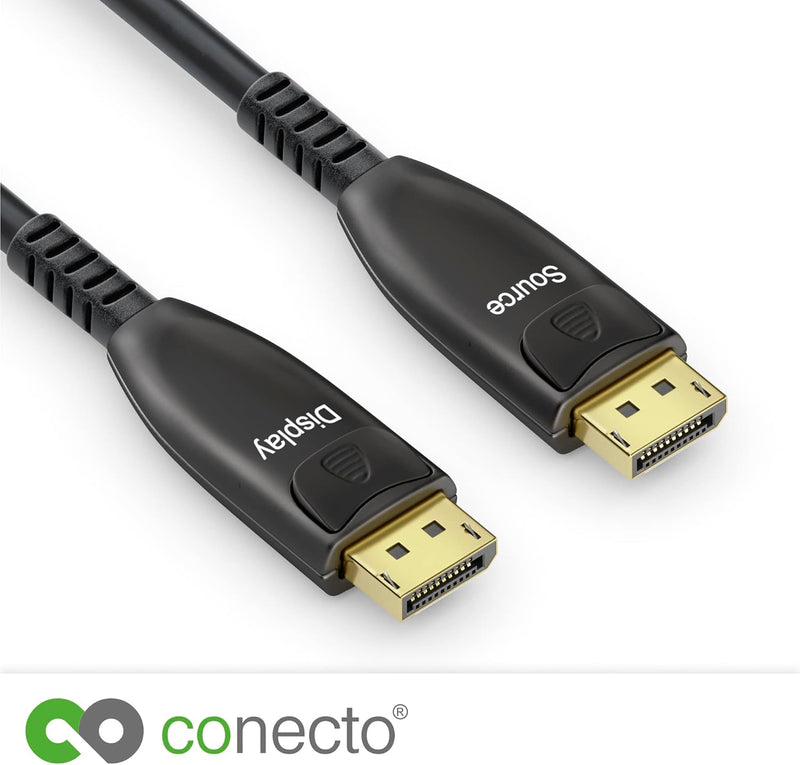 conecto DisplayPort 8K Glasfaser Premium AOC Extender Kabel, Hybridkabel (Glasfaser/Kupfer), schwarz