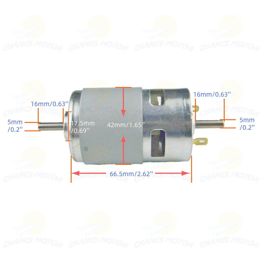 CHANCS Electric Power Tool 775 DC Motor Doppelwelle 12V/24V 4000RPM 8000RPM Electronic Component Mot