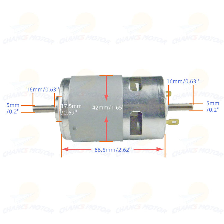 CHANCS Electric Power Tool 775 DC Motor Doppelwelle 12V/24V 4000RPM 8000RPM Electronic Component Mot