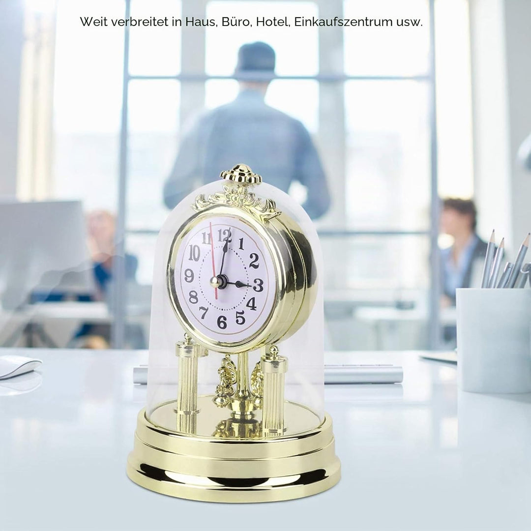 Dioche Tischuhr, Golden Europäische Retro Tischuhr im Antik Stil Geräuschlos für Zuhause, Büro, Hote