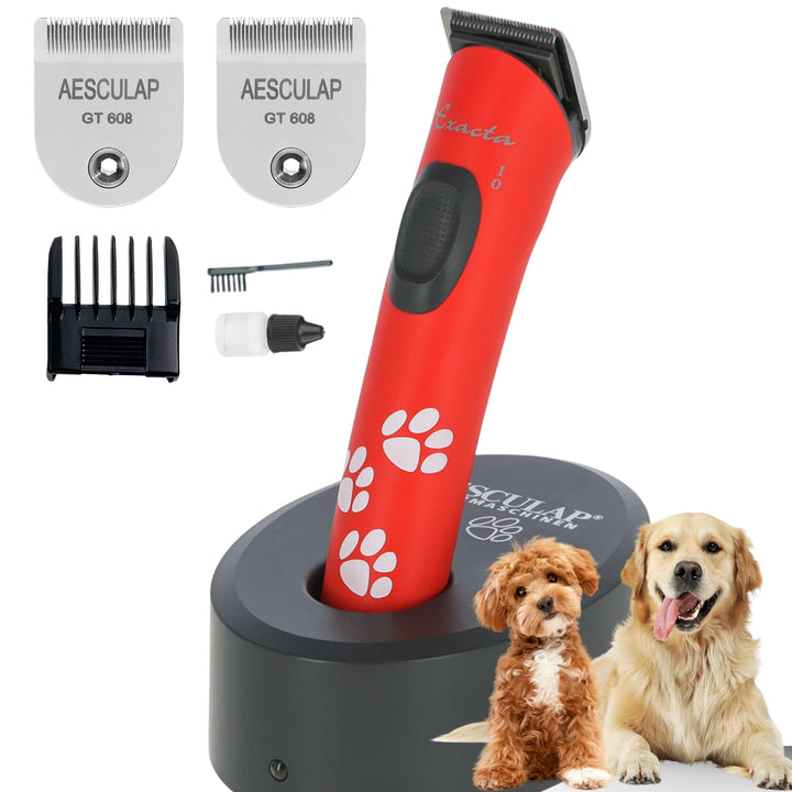 Agrarzone Edition Aesculap Exacta Hundeschermaschine rot - Inklusive Ersatz Scherkopf - Präzisionssc