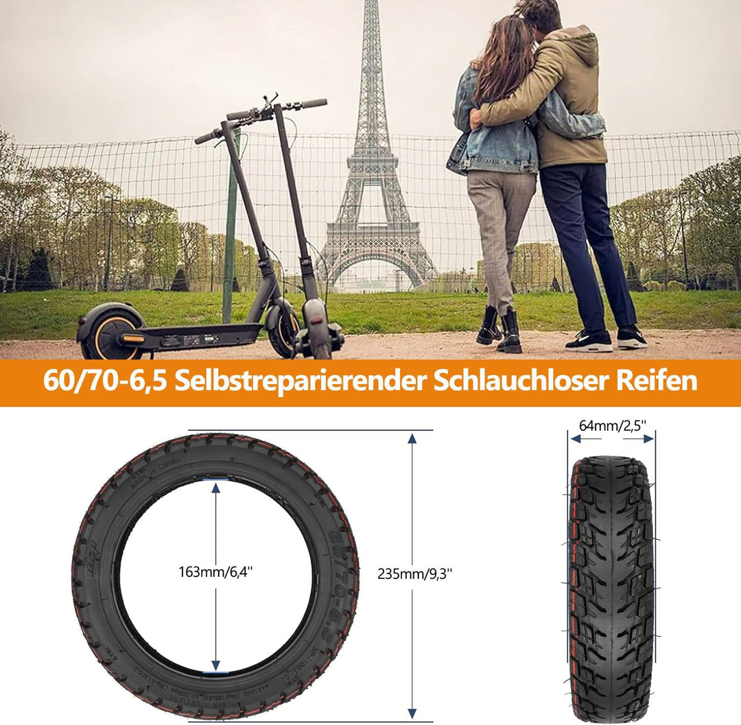 Ersatzräder für Segway Ninebot Max G30 Scooter -60/70-6,5 Selbstreparierender schlauchloser Offroad-