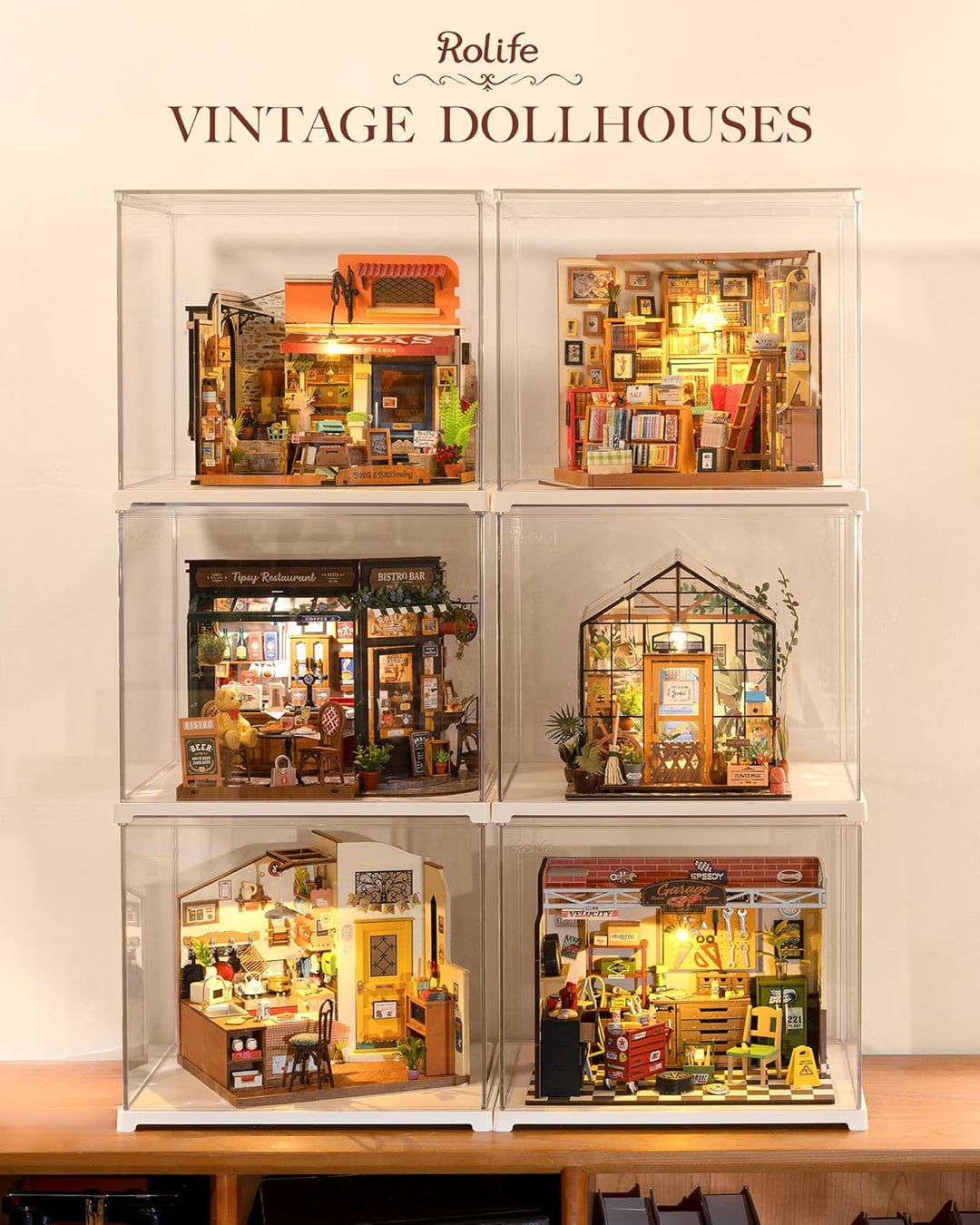 Rolife Miniatur Puppenhaus Kit DIY Holz Bibliothek Haus Modell für Mädchen und Jungen Kinder 14 15 1