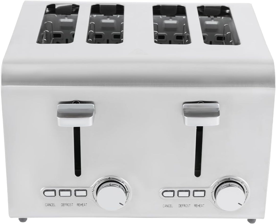 Toaster 4 Scheiben 1500W, Automatik-Langschlitztoaster, 7 Bräunungsstufen, Einstellbare Temperatur,