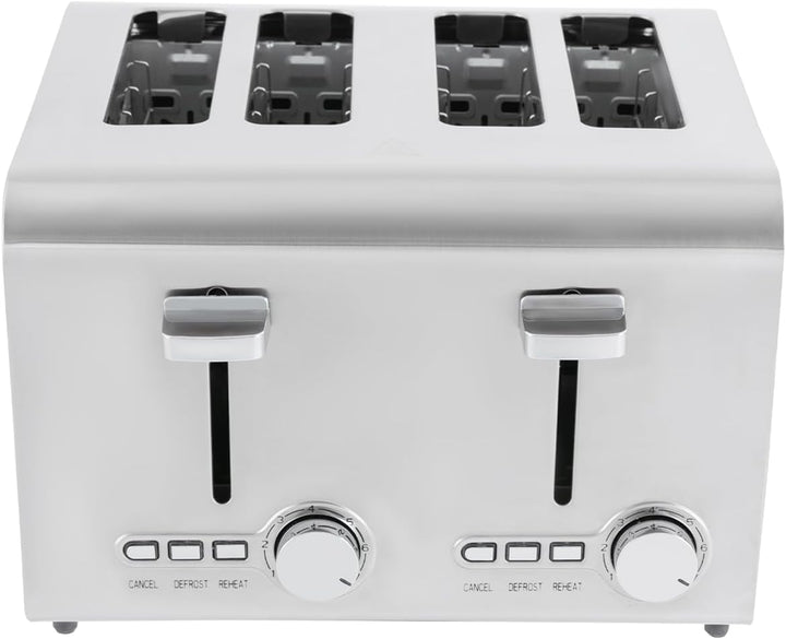 Toaster 4 Scheiben 1500W, Automatik-Langschlitztoaster, 7 Bräunungsstufen, Einstellbare Temperatur,