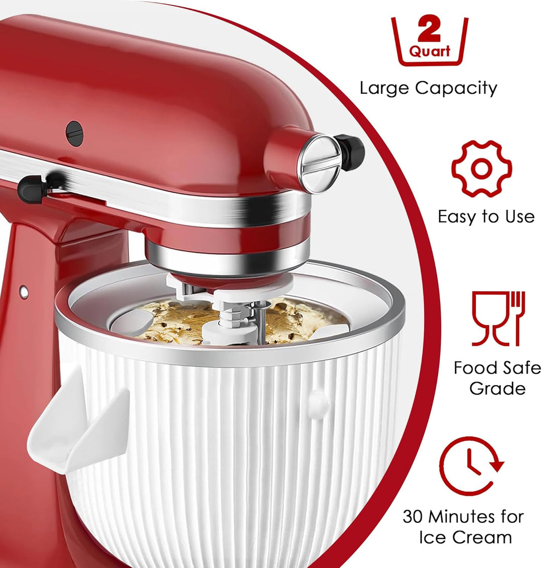 Eismaschinen-Aufsatz für KitchenAid-Mixer, passend für KitchenAid 4,5/5QT- und 6QT-Standmixer, Froze