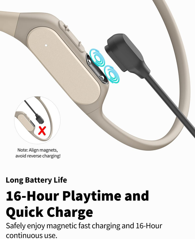 TOZO OpenReal True Kopfhörer Kabellos Bluetooth 5.3 Tastensteuerung Open Ear Ohrhörer Dual-Mic Anruf