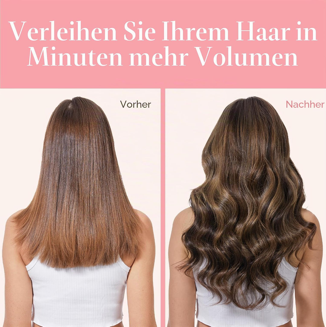 GOO GOO Clip in Extensions Echthaar, Echthaar Extensions Clip, 35cm 120g 7pcs, Clip In Haarverlänger