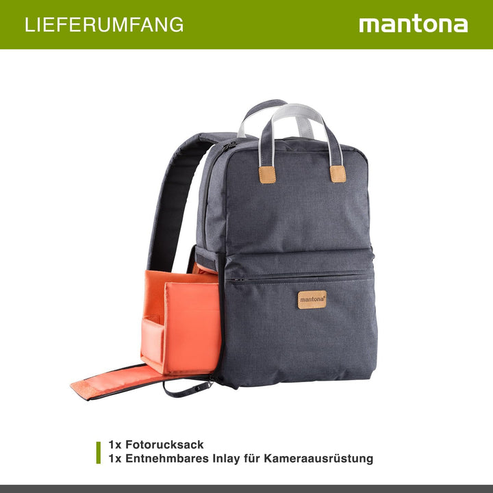 Mantona 21345 Urban Companion Fotorucksack und Tasche, anthrazit