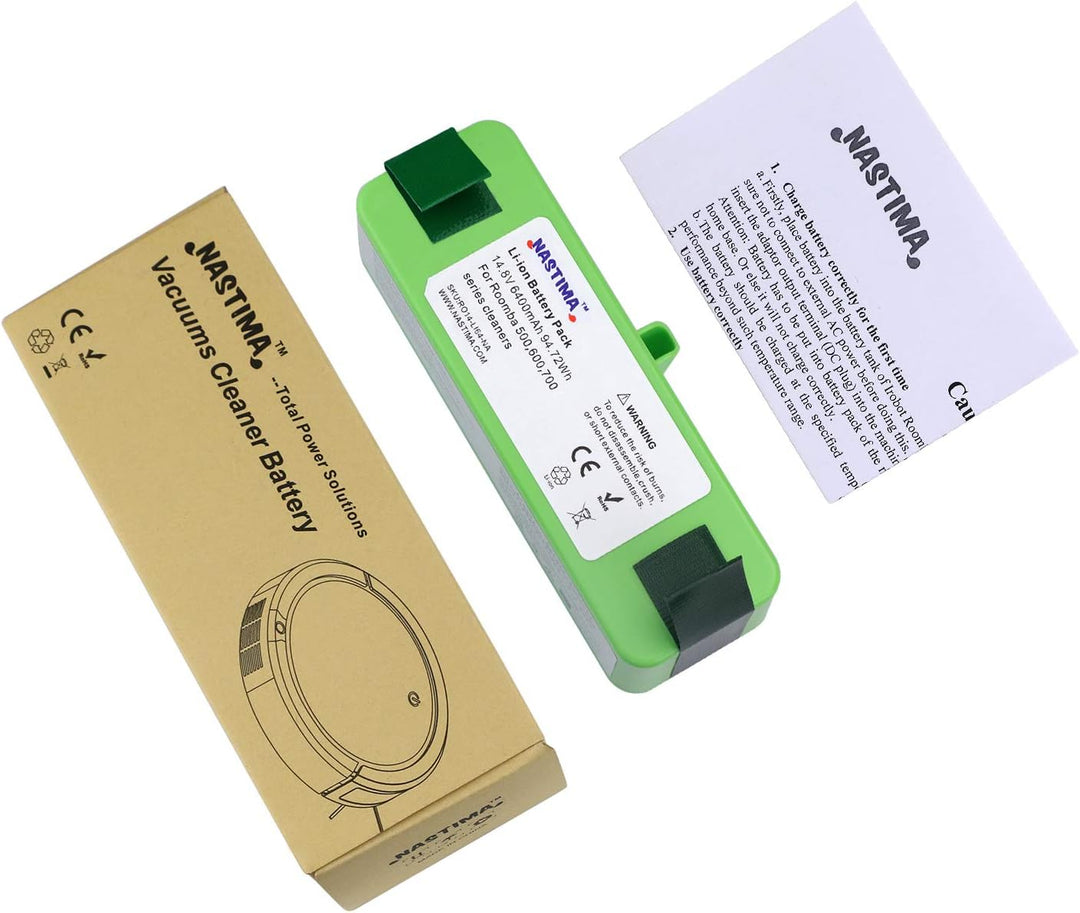 NASTIMA 14,8V Lithium Akku 6,4Ah (2021 Aktualisierung) Kompatibel mit Roomba 500 510 521 530 531 532