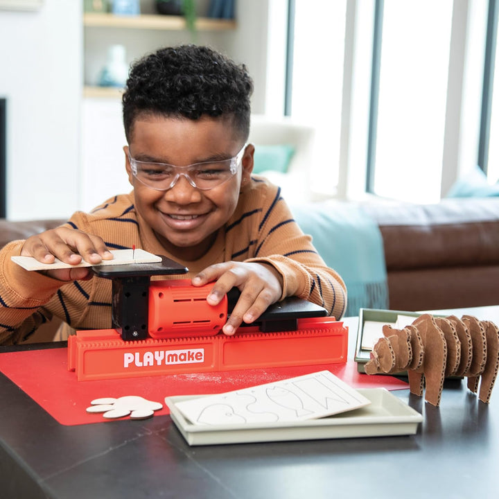 PLAYMAKE 4in1 Workshop - Kreativwerkstatt für Kinder ab 5 Jahren - Technikspielzeug für Holz und Kar
