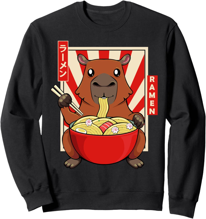 Capybara Nagetier Säugetiere Wasserschwein Kawaii Ramen Sweatshirt