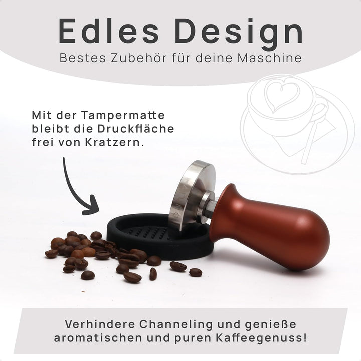 NATUMO Espresso Tamper 58mm, druckregulierend (15kg / 35lbs), Siebträger Zubehör, Kaffe Tamper Set m