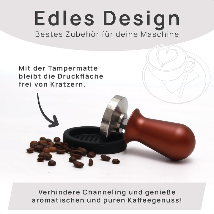 NATUMO Espresso Tamper 58mm, druckregulierend (15kg / 35lbs), Siebträger Zubehör, Kaffe Tamper Set m