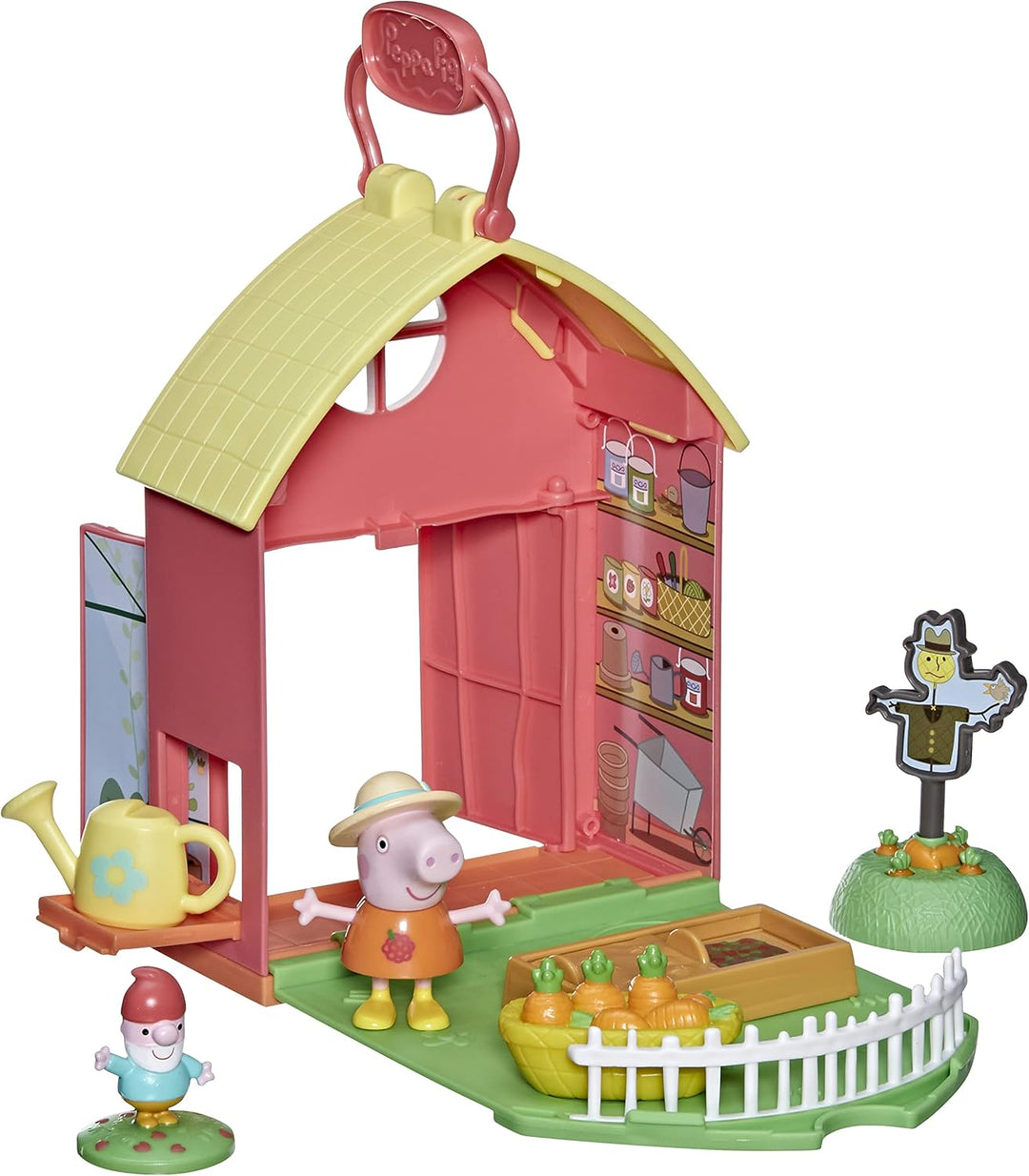 Peppa Pig Peppa’s Adventures Peppas Gartenhäuschen Spielset, enthält 1 Figur, 5 Accessoires, mit Tra