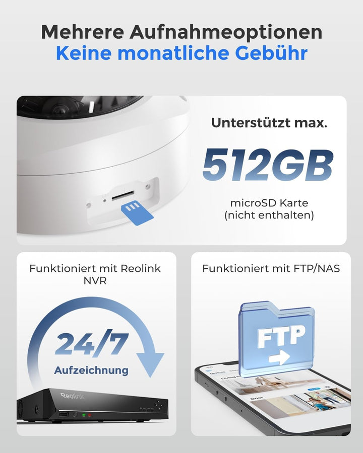 Reolink 4K PoE Überwachungsskamera mit Spotlights, 5X optischem Zoom, IP Kamera aussen mit Farbnacht