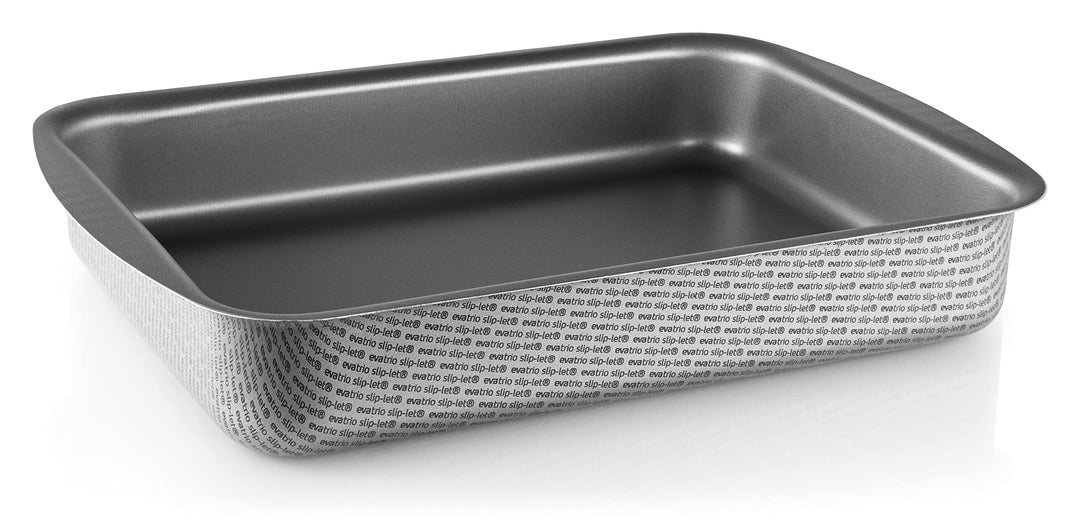 EVA-TRIO | Bräter mit Rost 31x23 | Innen mit Slip-Let®-Anithaftbeschichtung | Grau 30 x 22 cm, 30 x