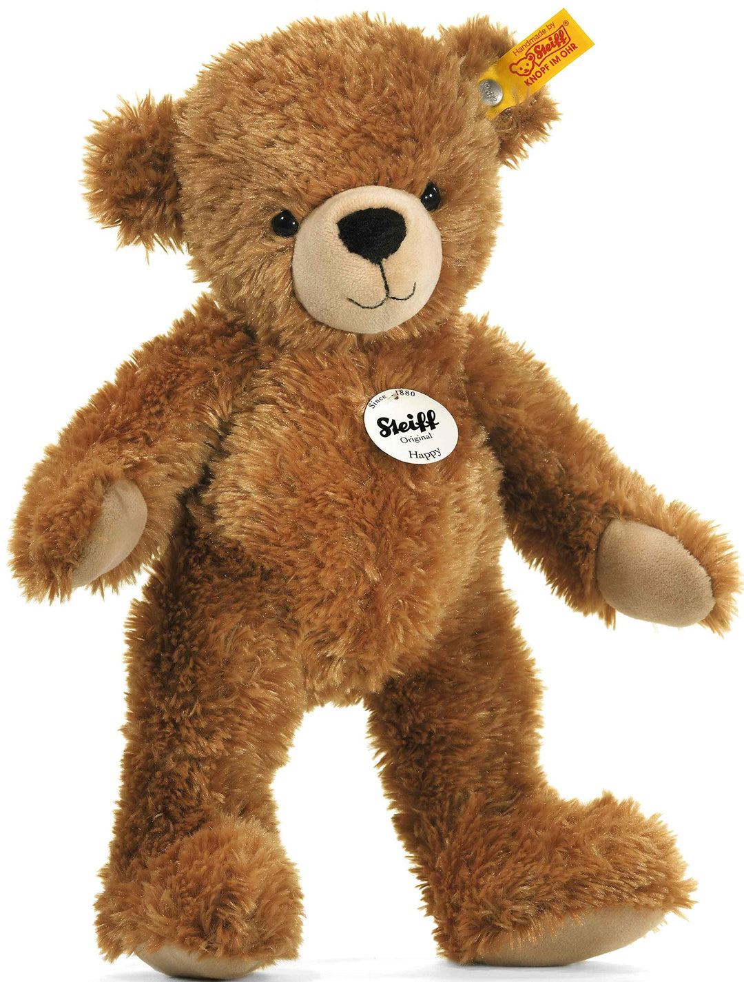 Steiff Kuscheltier Happy Teddybär, Süsses Stofftier mit Kunststoffaugen, Kinder, Jungen & Mädchen, S