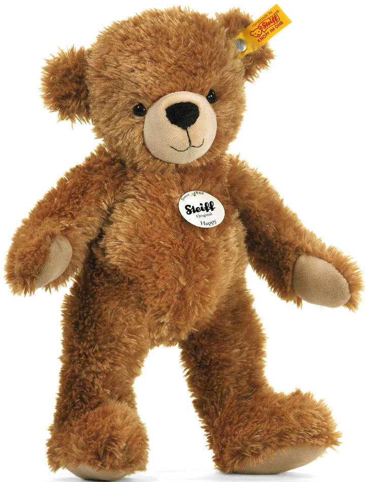 Steiff Kuscheltier Happy Teddybär, Süsses Stofftier mit Kunststoffaugen, Kinder, Jungen & Mädchen, S