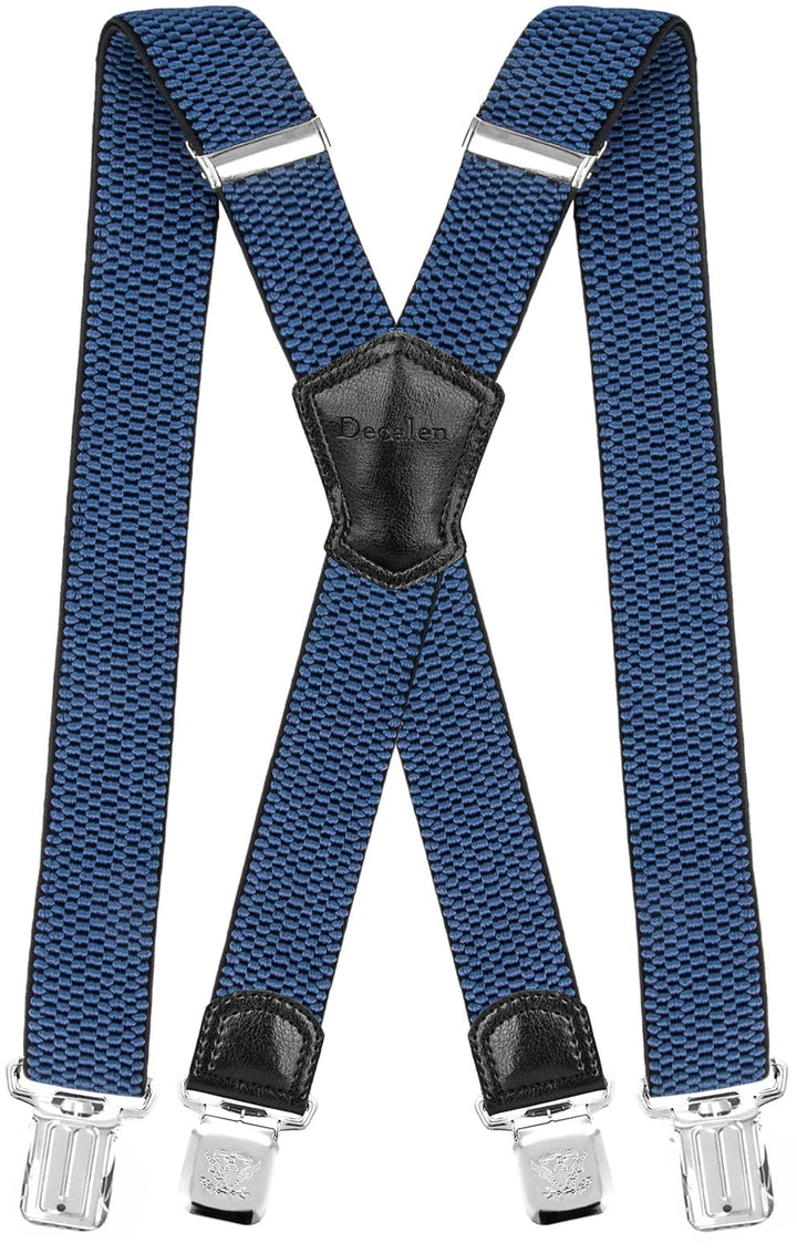 Decalen Hosenträger Herren 40 mm Breit – Elastisch, Verstellbar, X-Form mit Metall-Clips, Einheitsgr