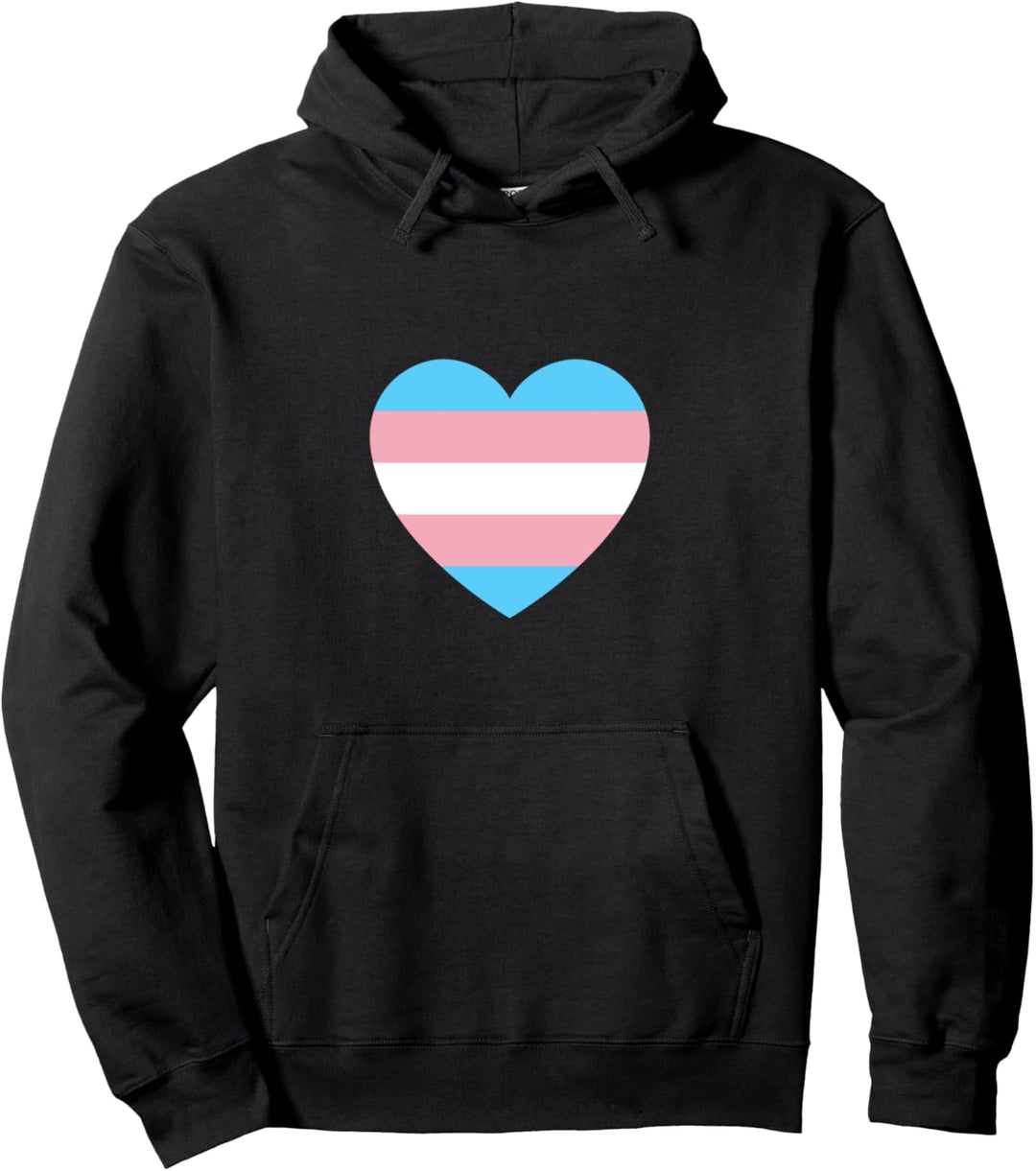 Transgender heart flag LGBTQ Pride Gay Rainbow support equal Pullover Hoodie