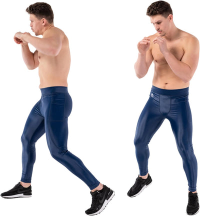 Kapow Meggings: Glänzende, Lange Herren Performance Leggings mit Kompression für Sport wie Fitness,