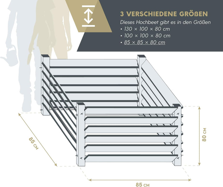 Westmann Holz Komposter Konni S | Lärchenholz FSC-Zertifiziert | Robustes & wartungsarmes Holz | Nat