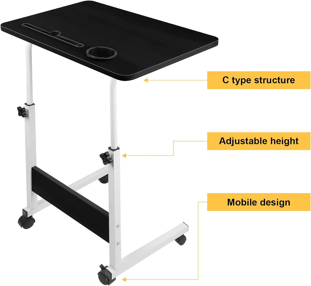 PIPIPOXER 60x40cm Laptoptisch höhenverstellbarer Schreibtisch Computertisch mobiler Laptop-Schreibti