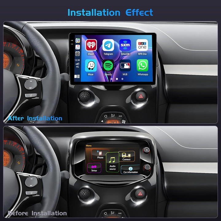 Inefala 4+64G Android 15 Autoradio für Toyota Aygo Peugeot 108 Citroen C1 2015-2020 mit Wireless Car