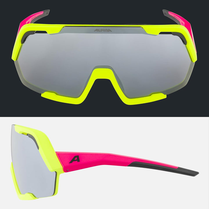ALPINA ROCKET BOLD - Wasserabweisende und Beschlagfreie Sport- & Fahrradbrille Mit 100% UV-Schutz Fü