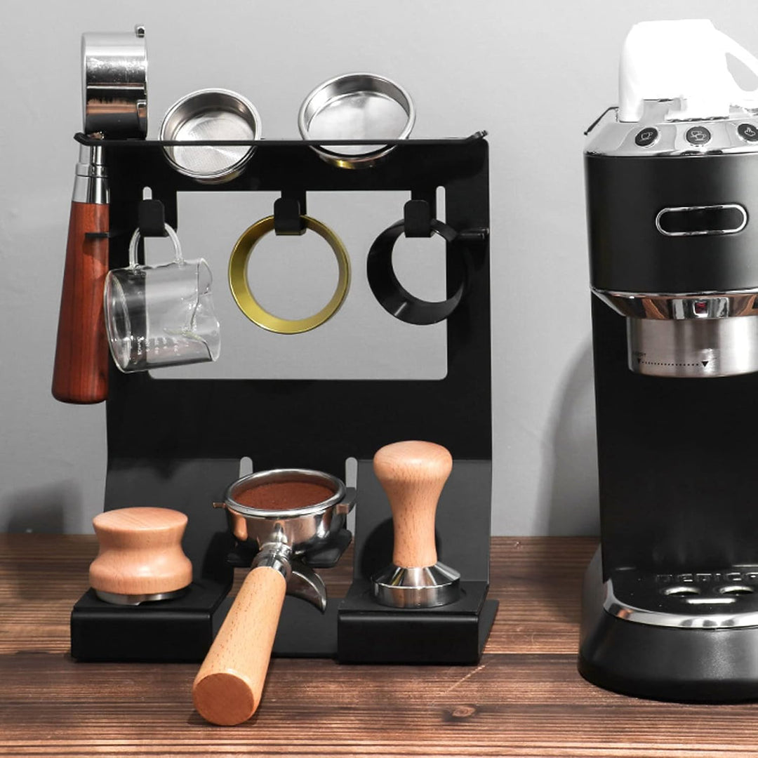 Tissting Barista Regal für Siebträger, 23 x 14 x 29 cm Eisen Kaffee Tamper Station Kaffeefilter Halt