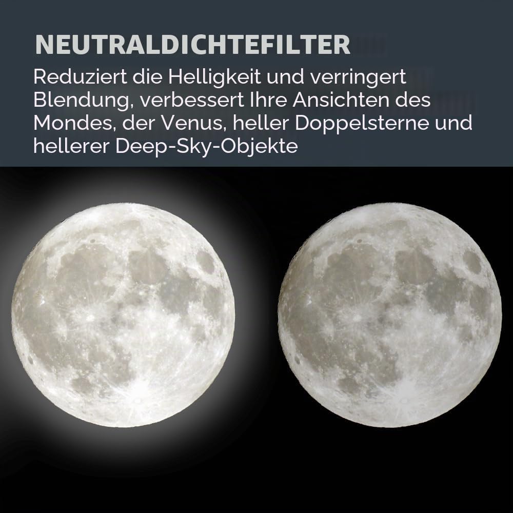 Celestron 94105 Mond-Graufilter - Kompatibel mit 1,25-Zoll-Okularen und geeignet, um Mond, Venus und