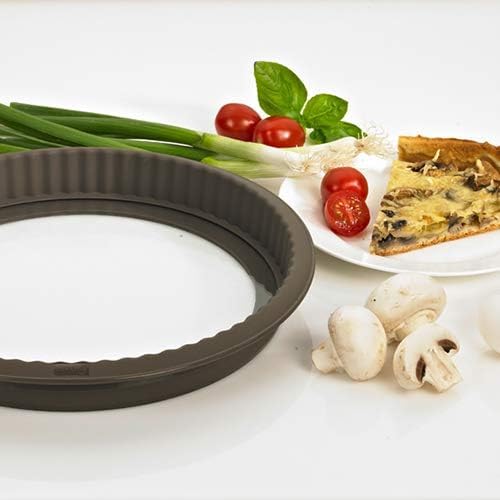 Lurch 85009 Flexiform Quicheform aus Silikon mit Glasboden 26 cm, Braun