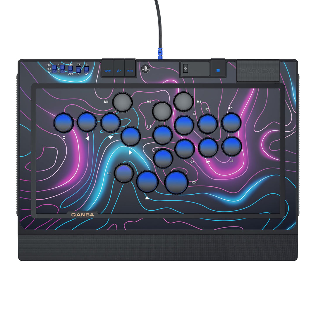 Qanba Sapphire S1 Leverless Arcade Controller Joystick for PlayStation 5 and PlayStation 4 and PC (F