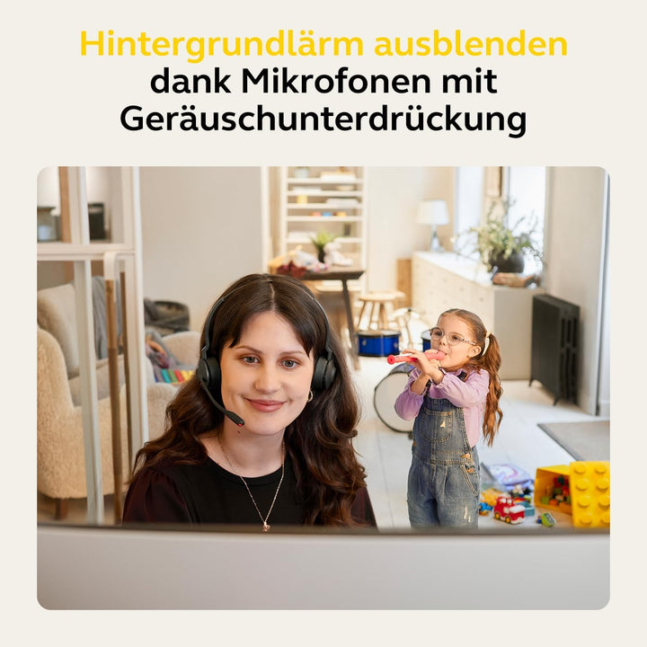 Jabra Engage 55 Schnurloses Stereo-Headset mit DECT-Adapter - Mikrofon mit Geräuschunterdrückung, um