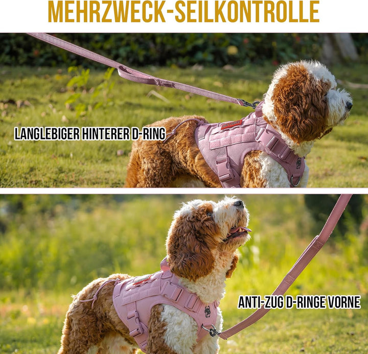 OneTigris Hundegeschirr Kleine Hunde, FIRE Watcher Taktische Geschirr mit Griffe und D-Ring No Pull