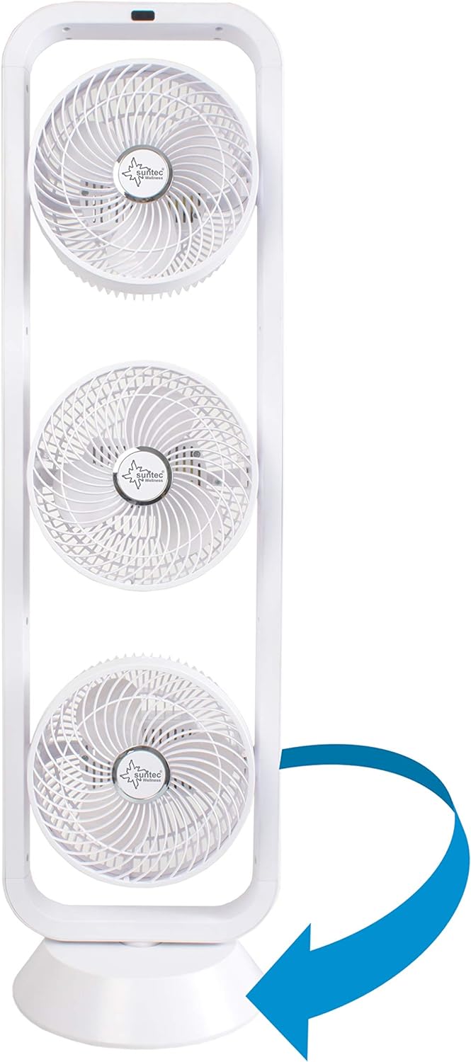 SUNTEC Turmventilator mit Fernbedienung, Timer | Standventilator Weiss | CoolBreeze 9500 - Leise 105