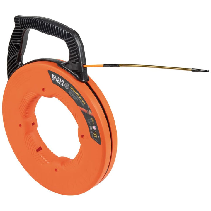 KLEIN TOOLS Fiberglas-Einziehband mit Spiralführungskopf aus Stahl, 30,5 m, Fiberglas