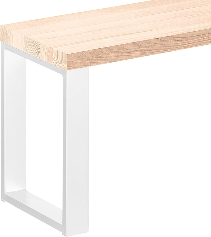 LAMO Manufaktur Sitzbank Esszimmer Holzbank 30x80x47 cm, Möbelfüsse Simple Weiss/Roh, LSB-01-A-001-8