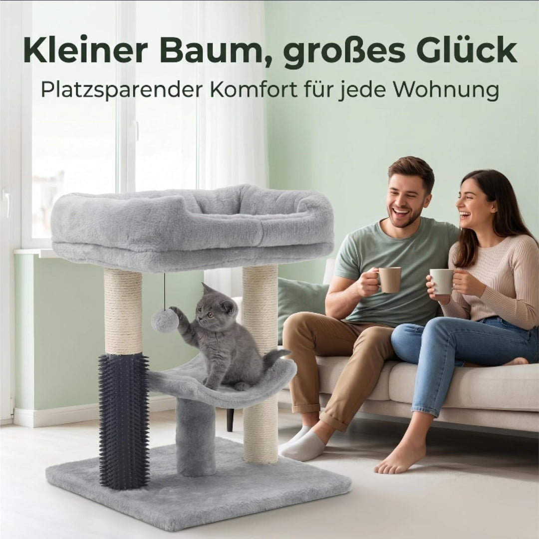 Kleiner Kratzbaum kompakt 49 cm – Katzenkratzbaum klein für Jede Wohnung | Katzenkratzbaum mit Sisal