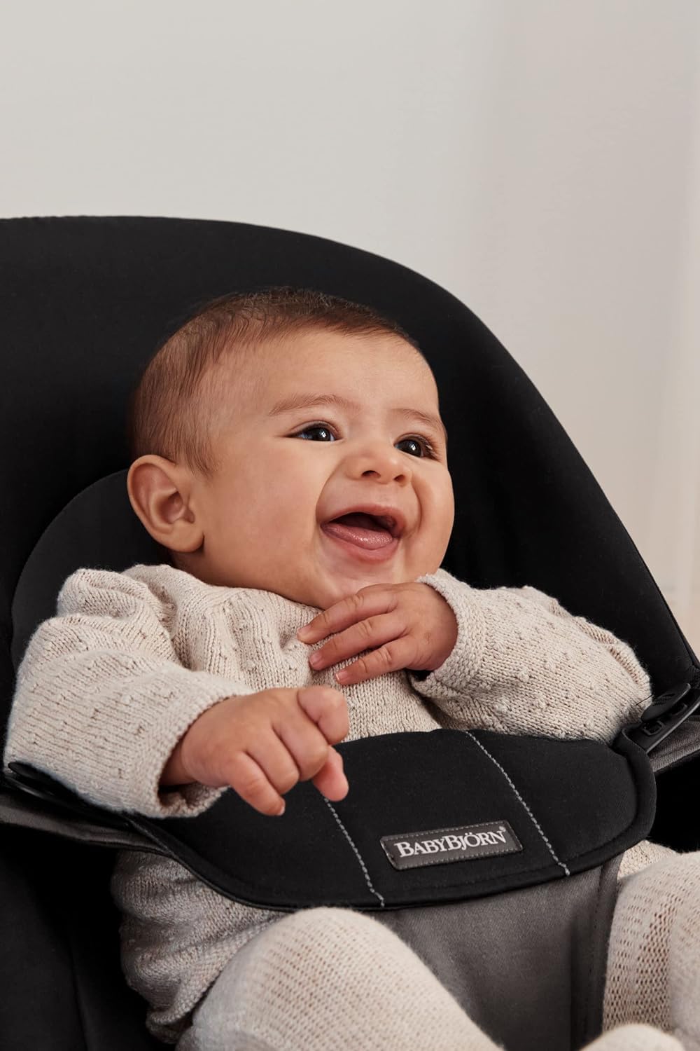 BabyBjörn Bouncer Balance Soft, Baumwolle, Schwarz/Dunkelgrau Gewebt schwarz / dunkelgrau, Gewebt sc