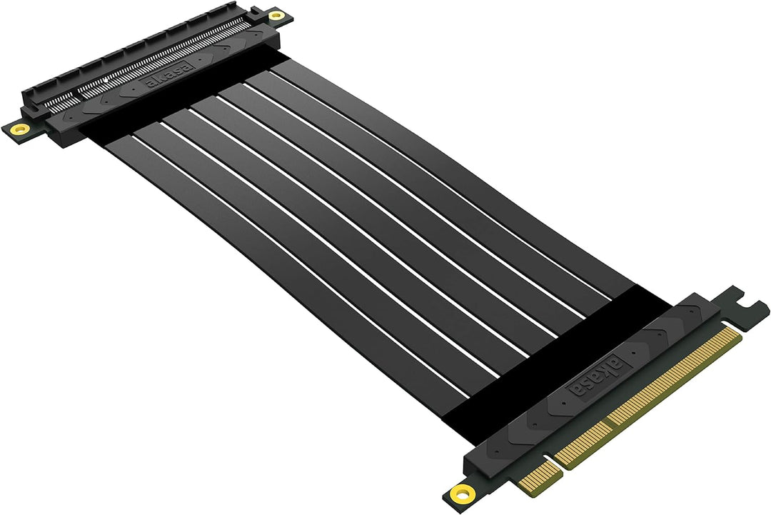 Akasa Compatible Riser Black X2 Mark IV, Premium PCIe 4.0 x16 Riser-Kabel, 20 cm - schwarz